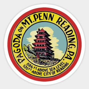 Vintage Pagoda of Reading, PA image Sticker